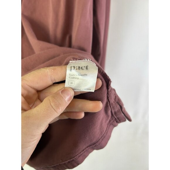 PACT Organic Cotton Long Sleeve Collared Polo Shirt Mauve - Picture 6 of 9